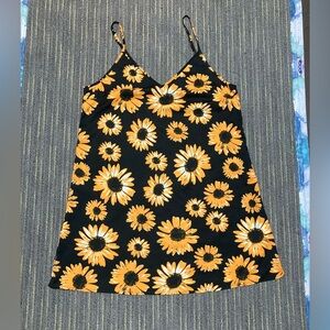 SHEIN Black and Yellow Floral Dress